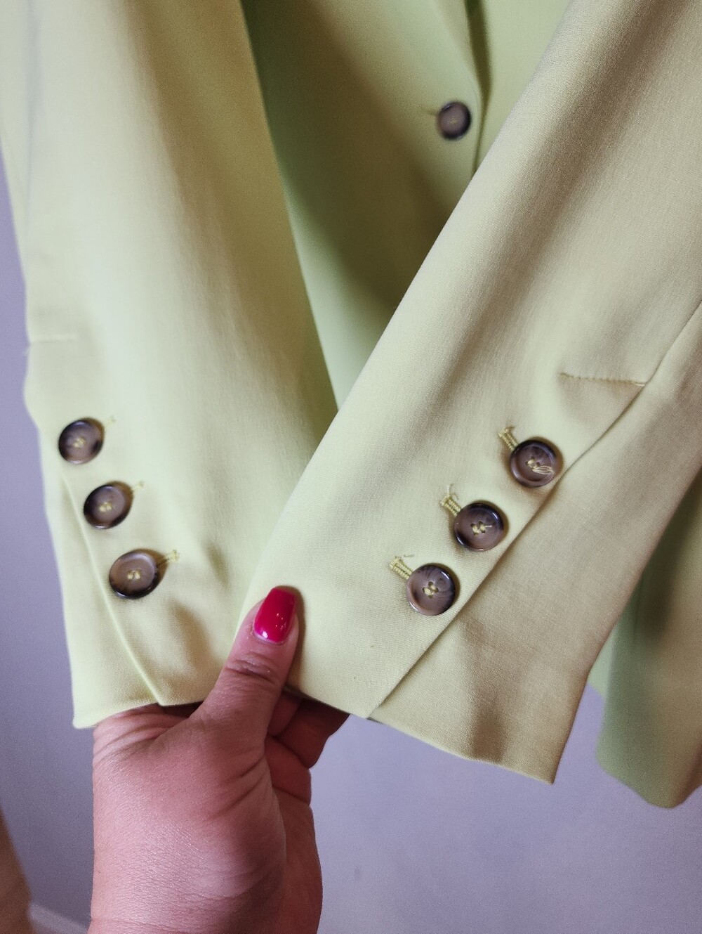Zara Lime Green Single Button Blazer Jacket Size XL Blogger Fav Lyocell Blend - Picture 11 of 16